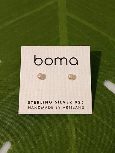 Boma Sterling Silver Post Earring - Small Pink Pearl    