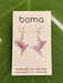 Boma Sterling Silver Earrings - Translucent Purple Hummingbirds    