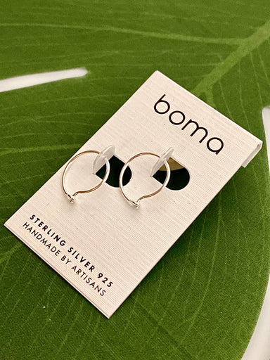 Boma Sterling Silver Earrings - .5 Inch Thin Hoops    