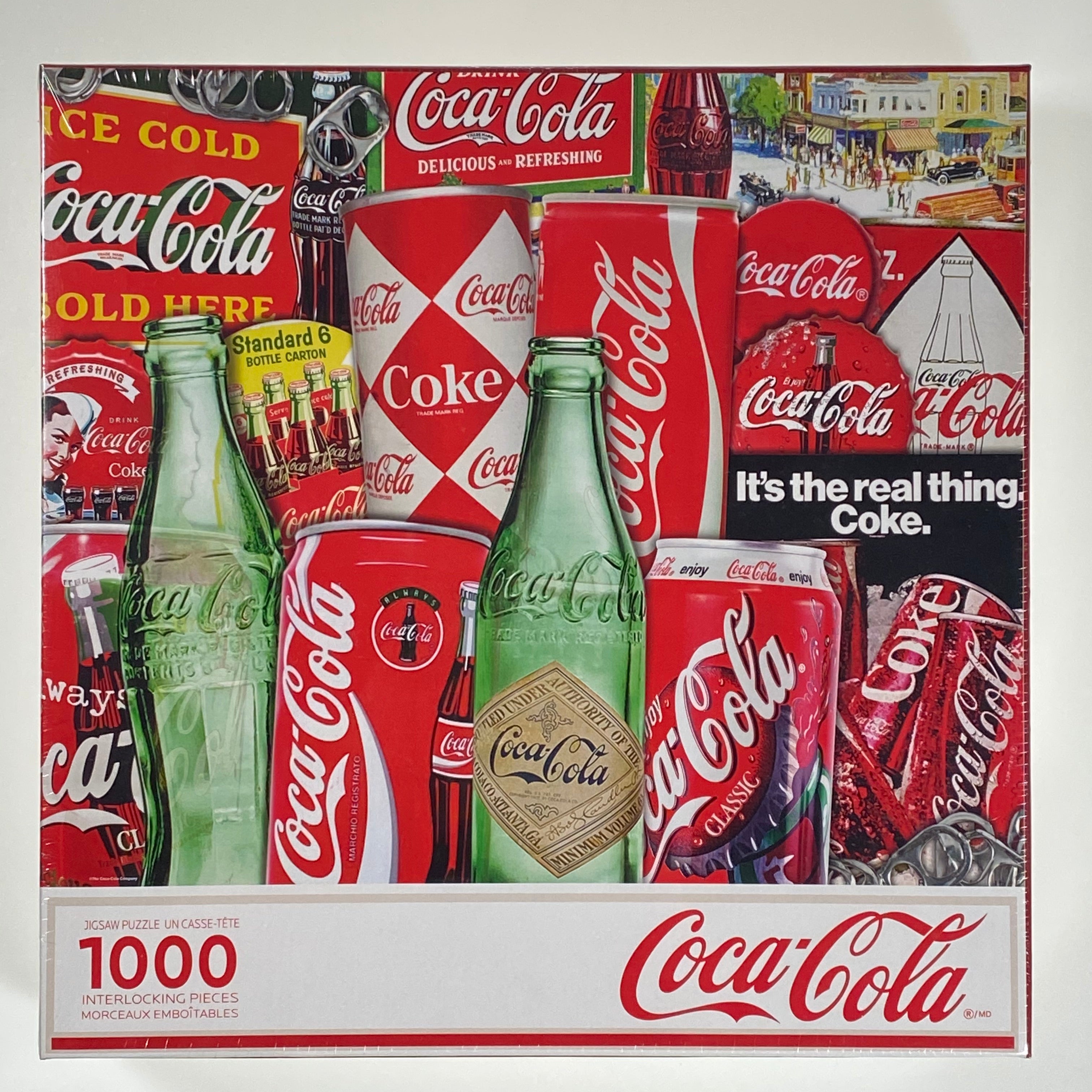 calendario escaramuza caja de cartón Coca-Cola Vintage Soda Cans 1000 Piece Puzzle — Bird in Hand