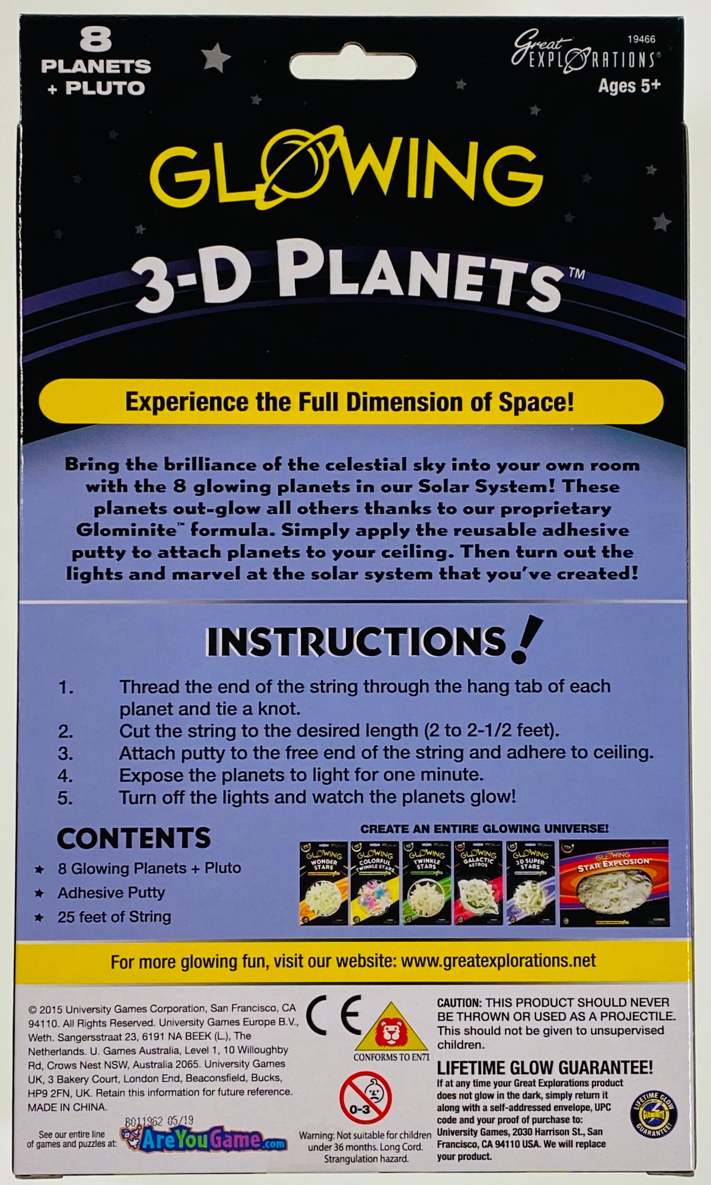 Glow In The Dark - 3-D Planets    