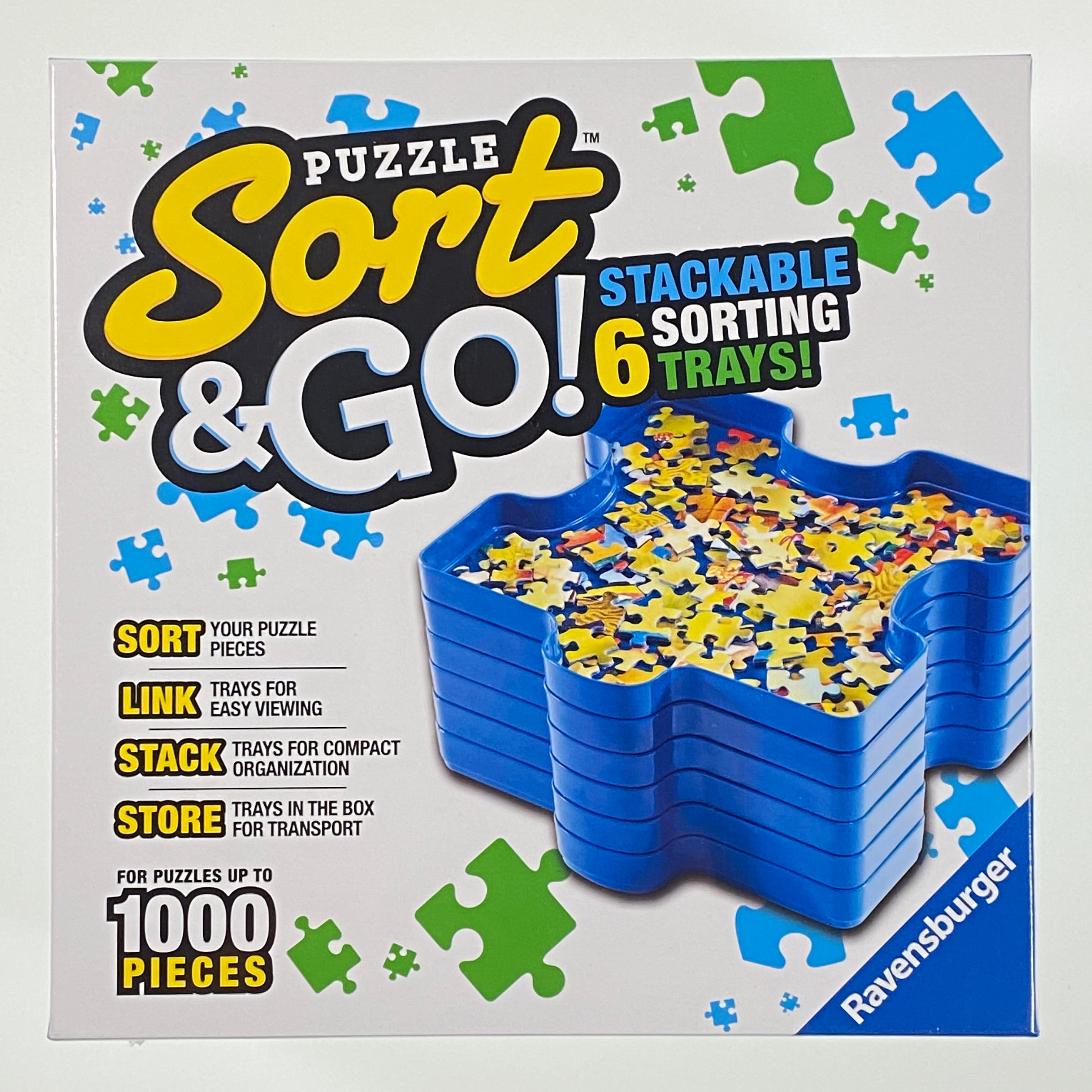 Ravensburger Puzzle Sort & Go Stackable Sorting Trays | Sort and Store Up  to 1,000 pieces