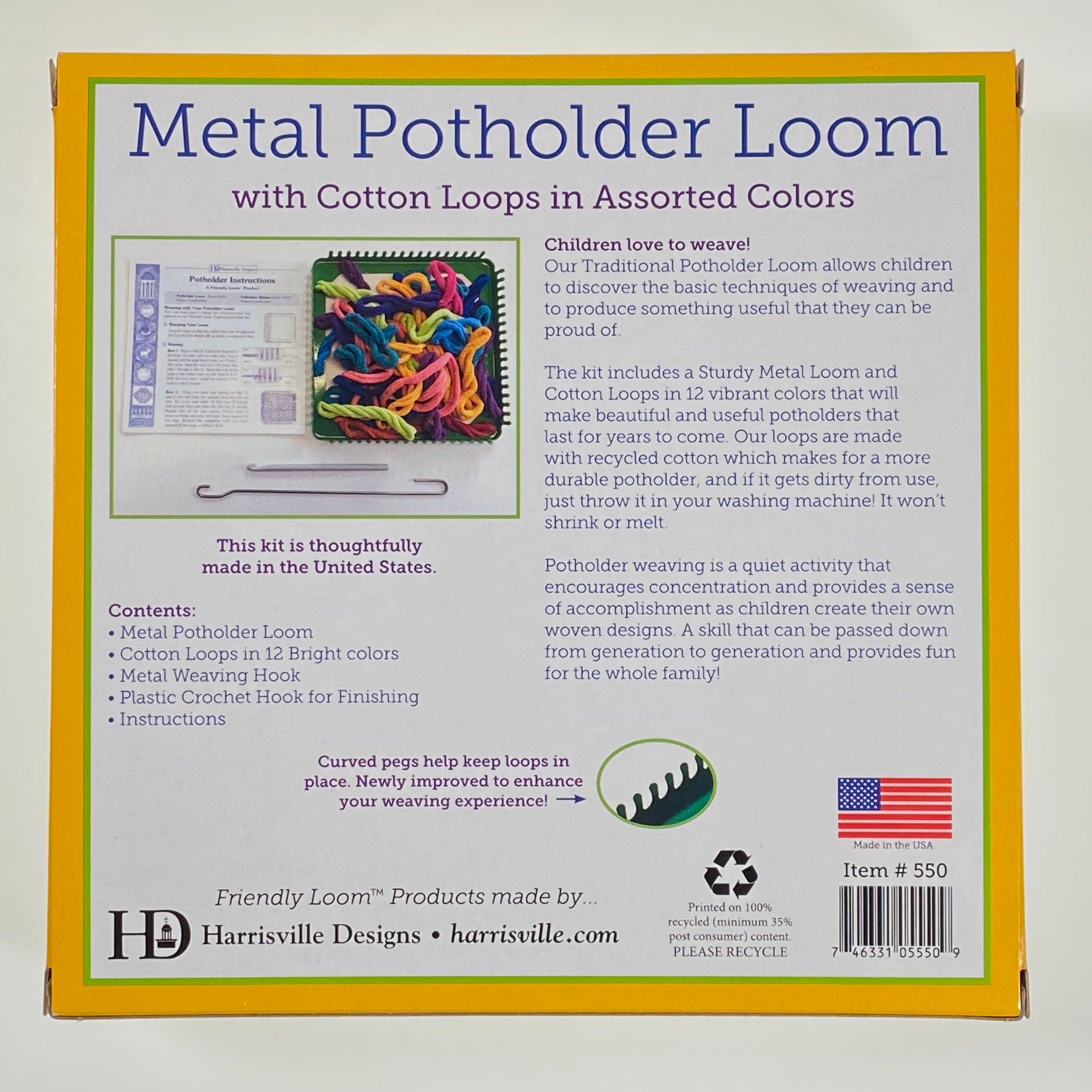 Potholder Loom Deluxe Kit, Metal Peg Loom, 7 Potholder Loom for