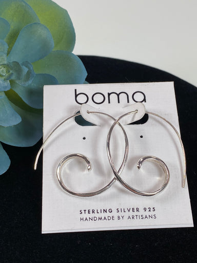 Boma Sterling Silver Large Coil Pull Through Hoop    