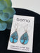 Boma Earring Sterling Silver Tree On Translucent Blue    