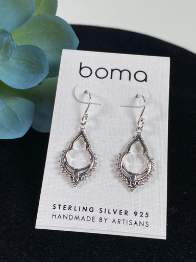 Boma Sterling Silver Earring Bohemian Teardrop    