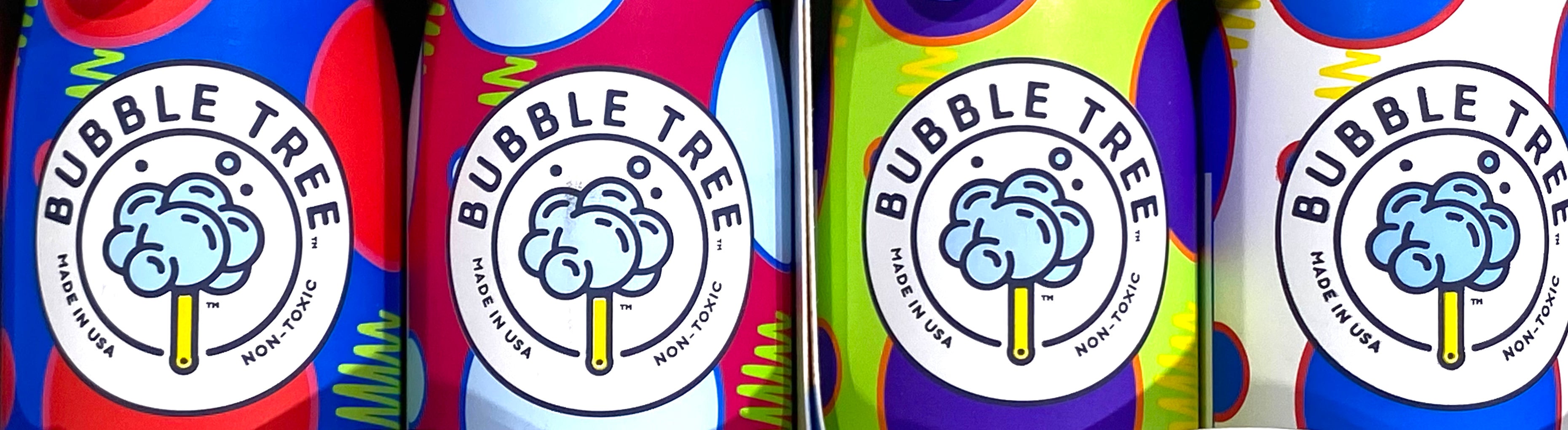 2 Aluminum Bottles & Wands - Bubble Tree Refillable Bubble System    