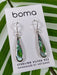 Boma Sterling Silver Earring Long Teardrop Green Mosaic    