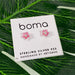 Boma Sterling Silver Post Earring - Flower with Pink Resin Fill    