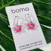 Boma Sterling Silver Earring Translucent Pink Flower    