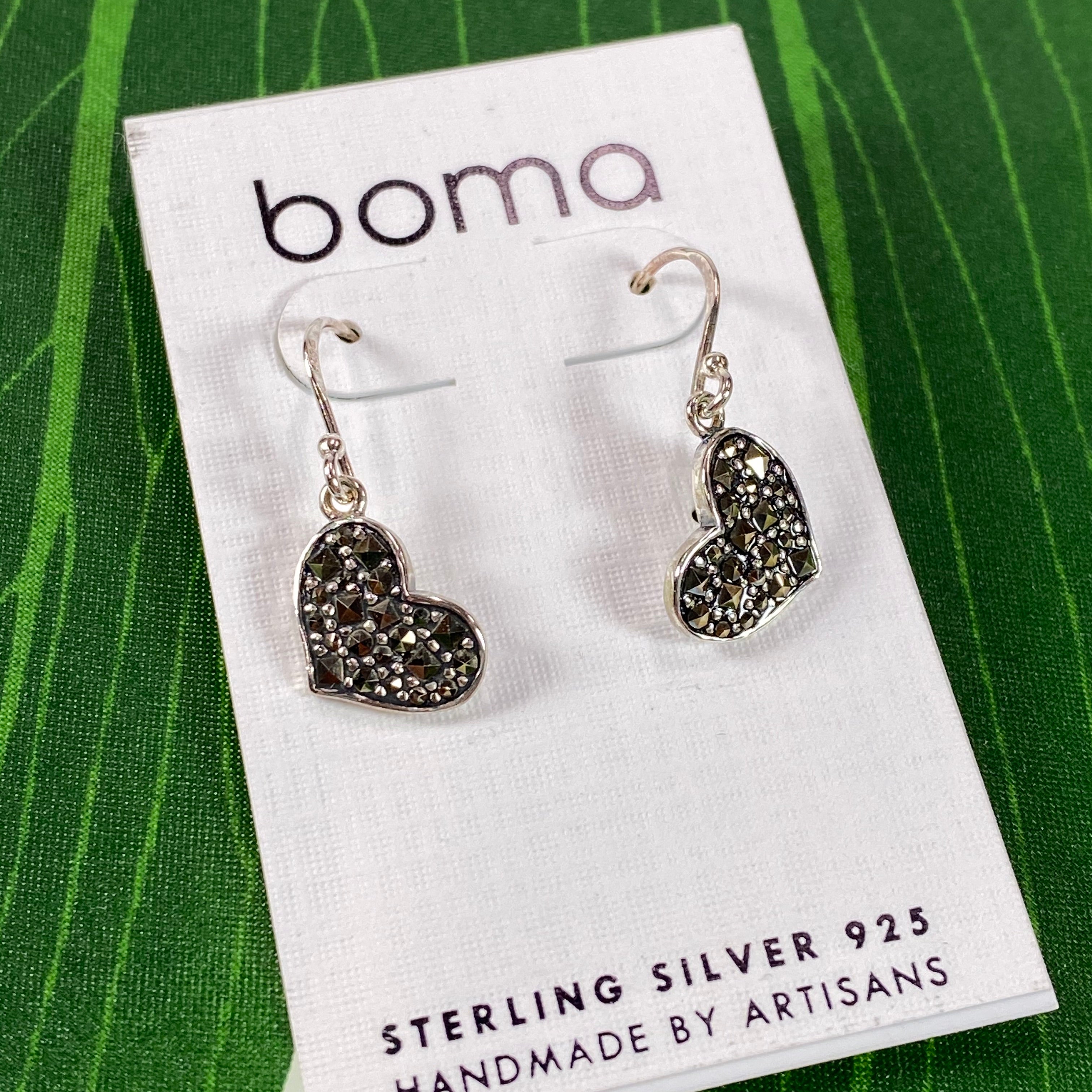 Boma Sterling Silver Earring Marcasite Heart    