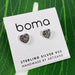 Boma Sterling Silver Post Earring Marcasite Heart    