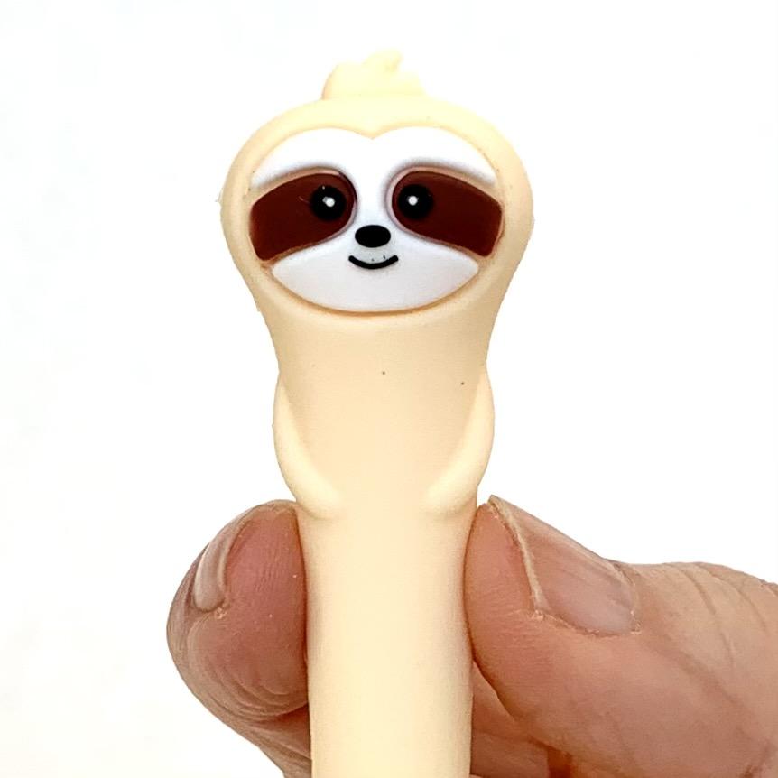 Adorable Sloth Buddy Gel Pen - Grey, Brown or Cream    