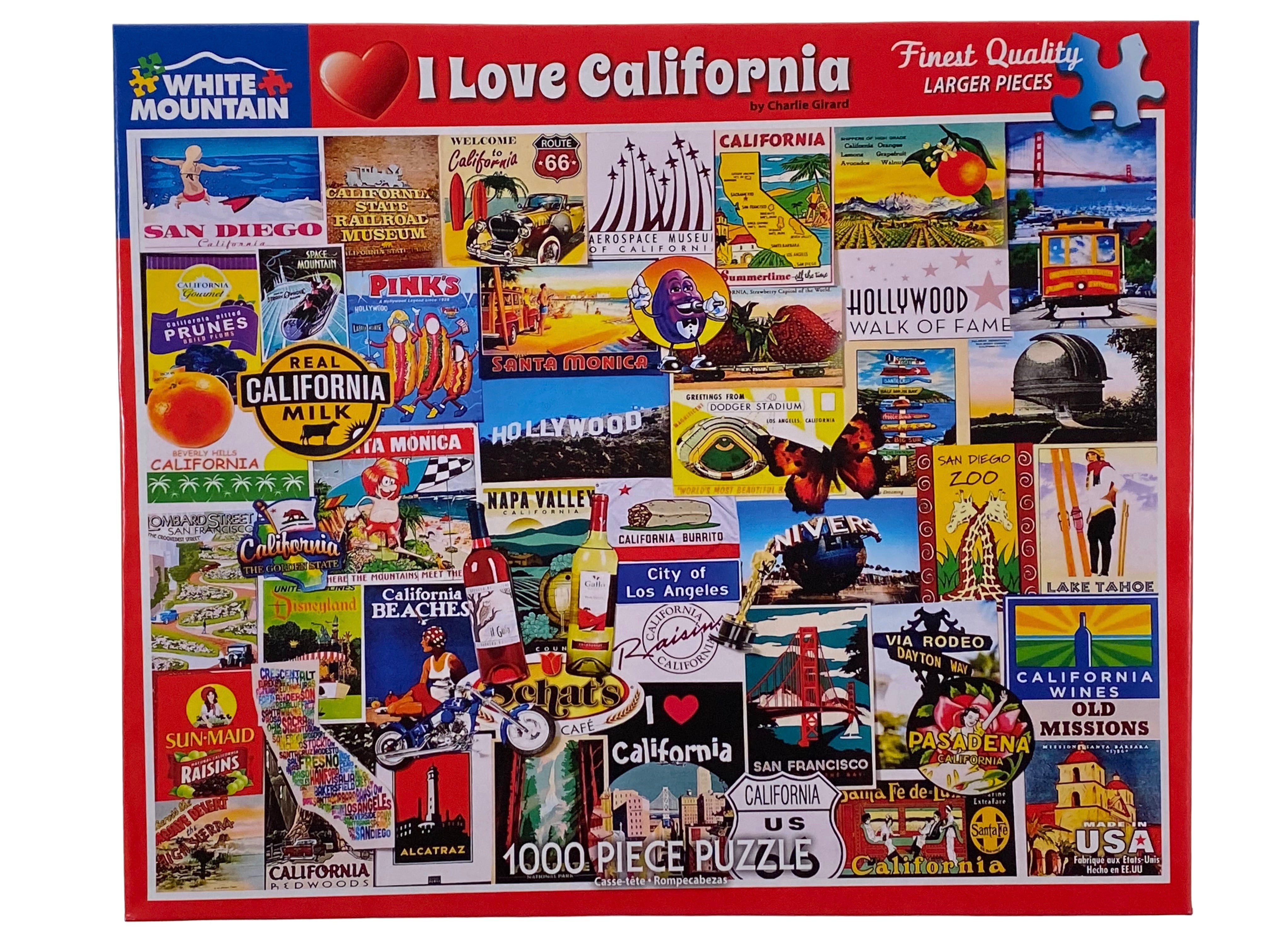 I Love California 1000 Piece Puzzle    
