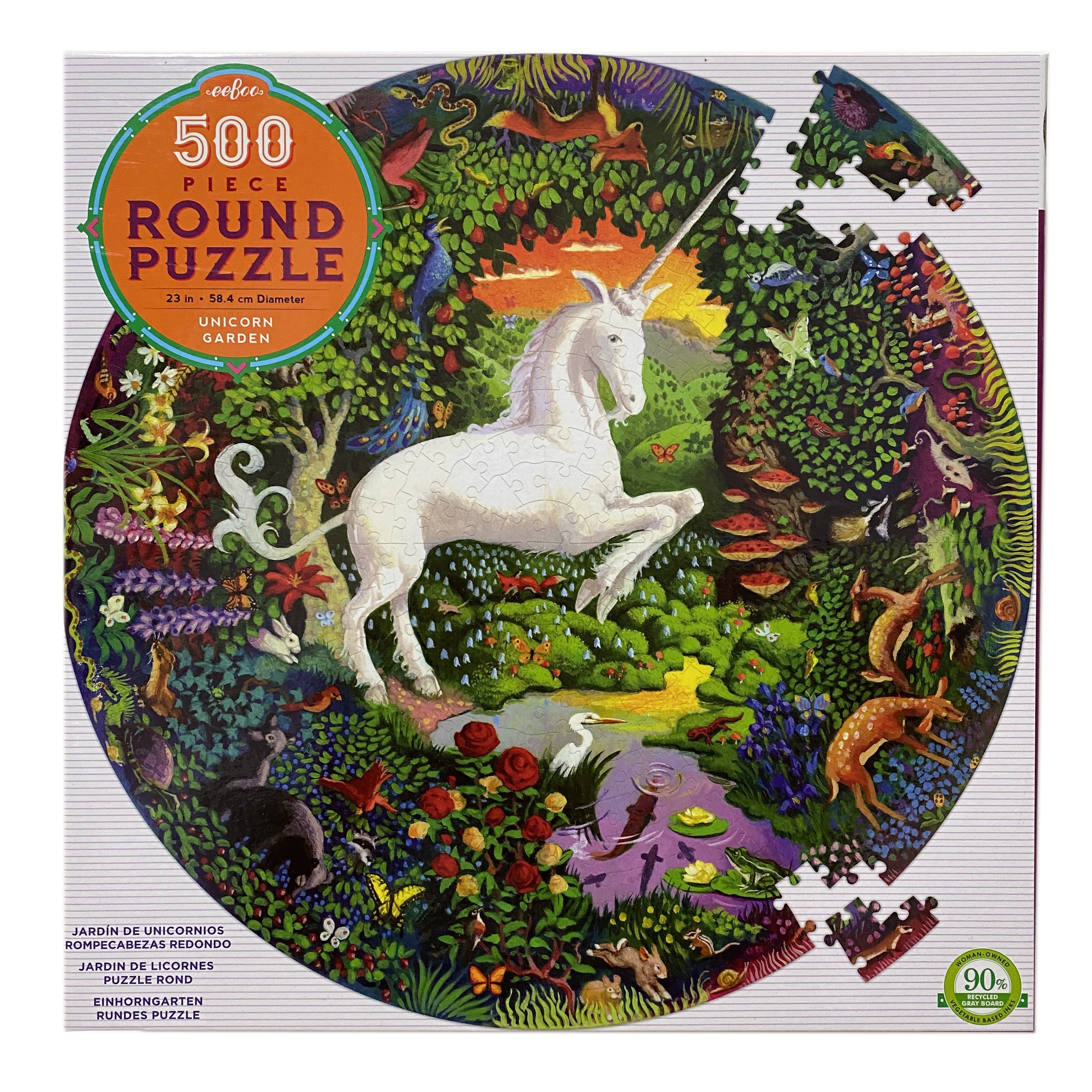 Unicorn Garden 500 Piece Round Puzzle    