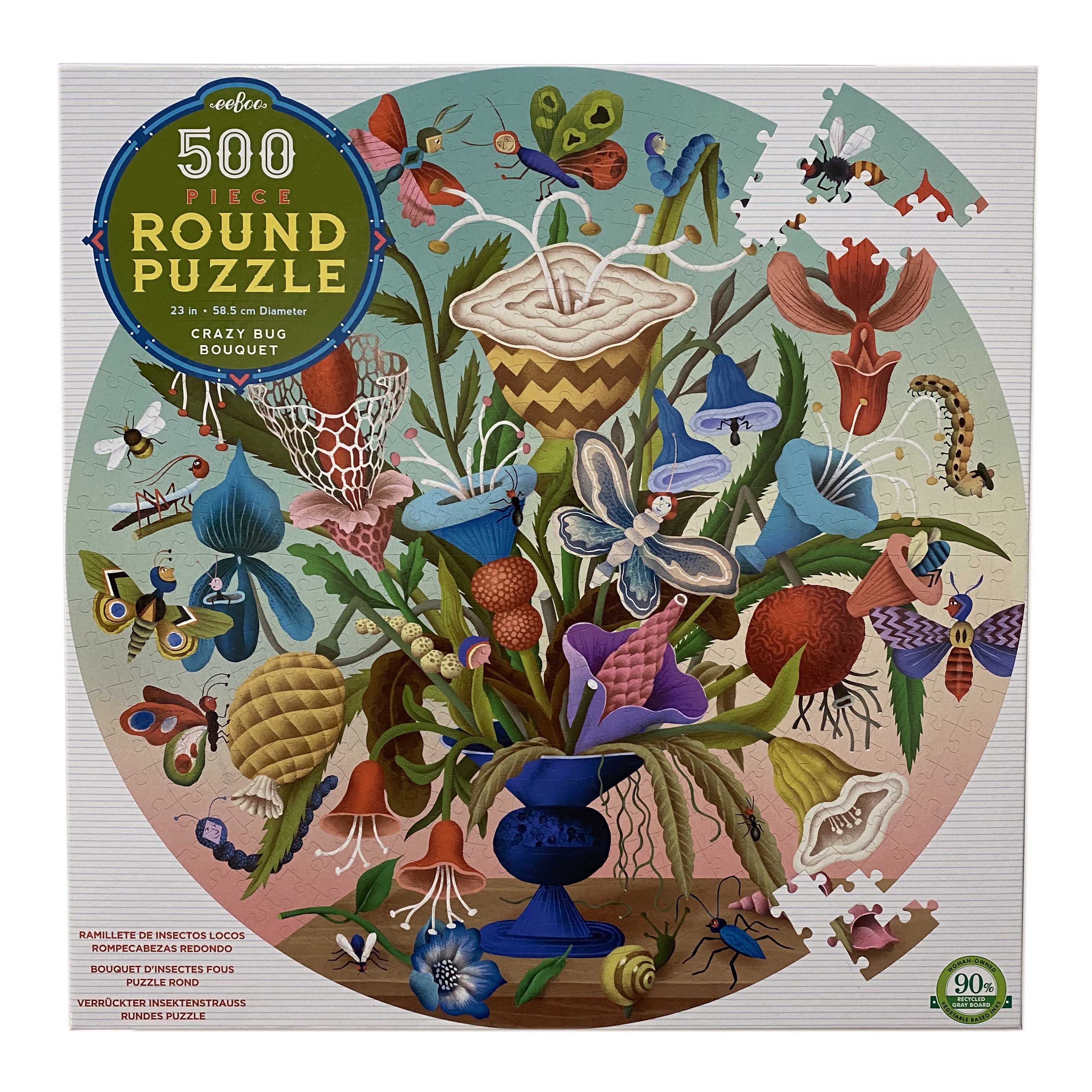 Crazy Bug Bouquet 500 Piece Round Puzzle    