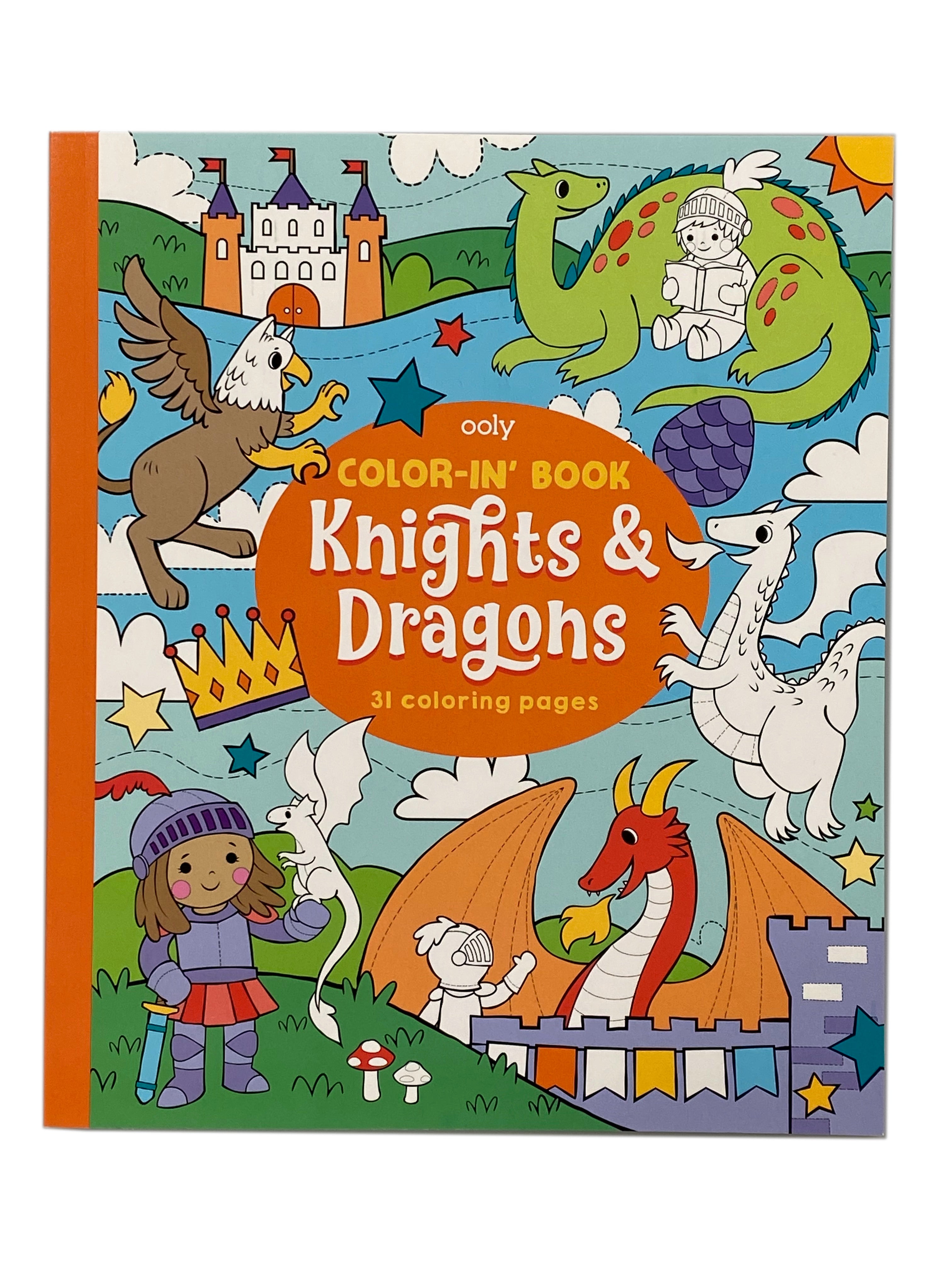 Color-in' Book - Knights & Dragons    