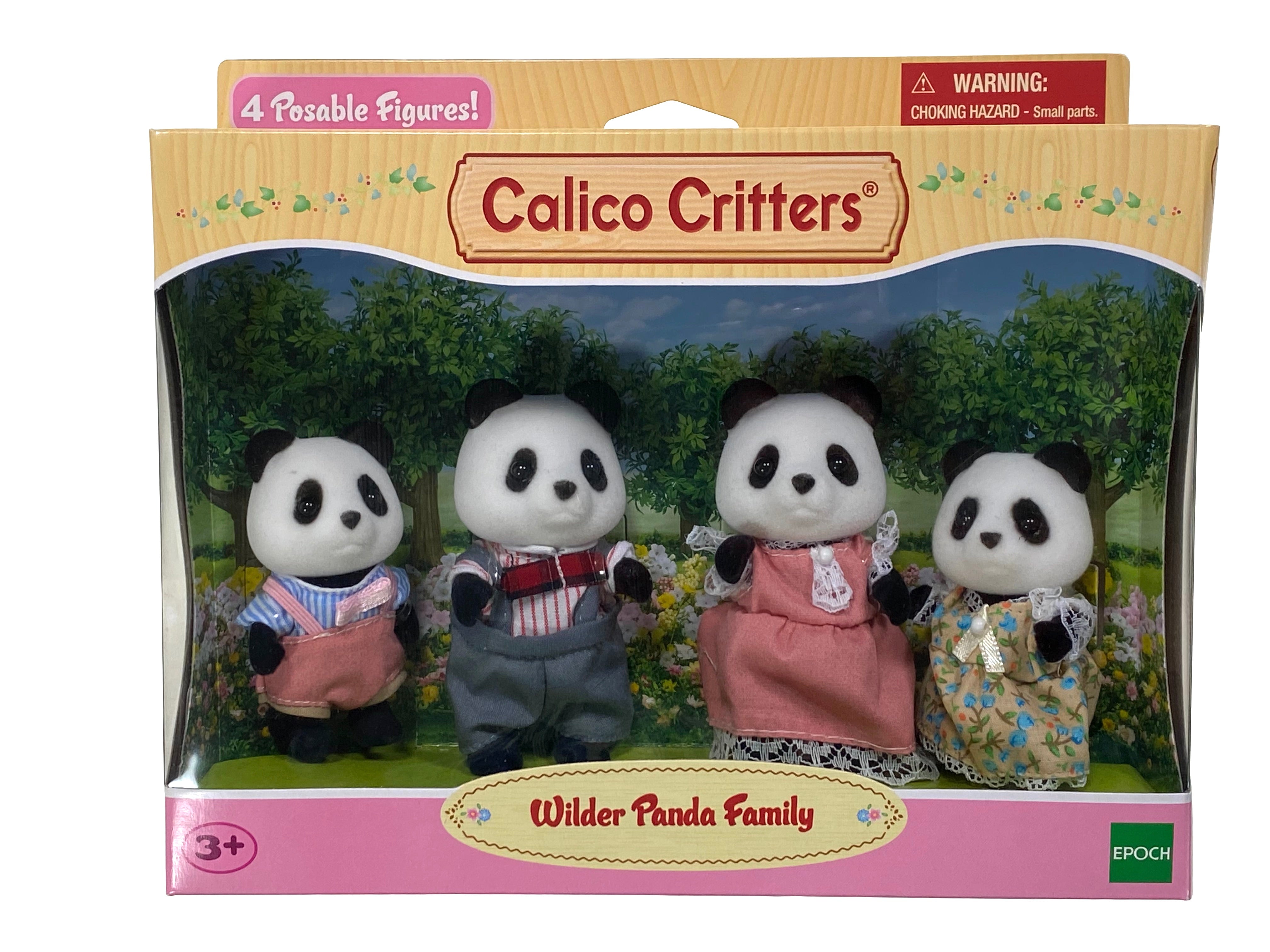 Calico Critters Wilder Panda Family of 4, Sylvanian Family, Free Shipping 