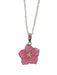 Boma Sterling Silver Necklace Translucent Pink Flower    