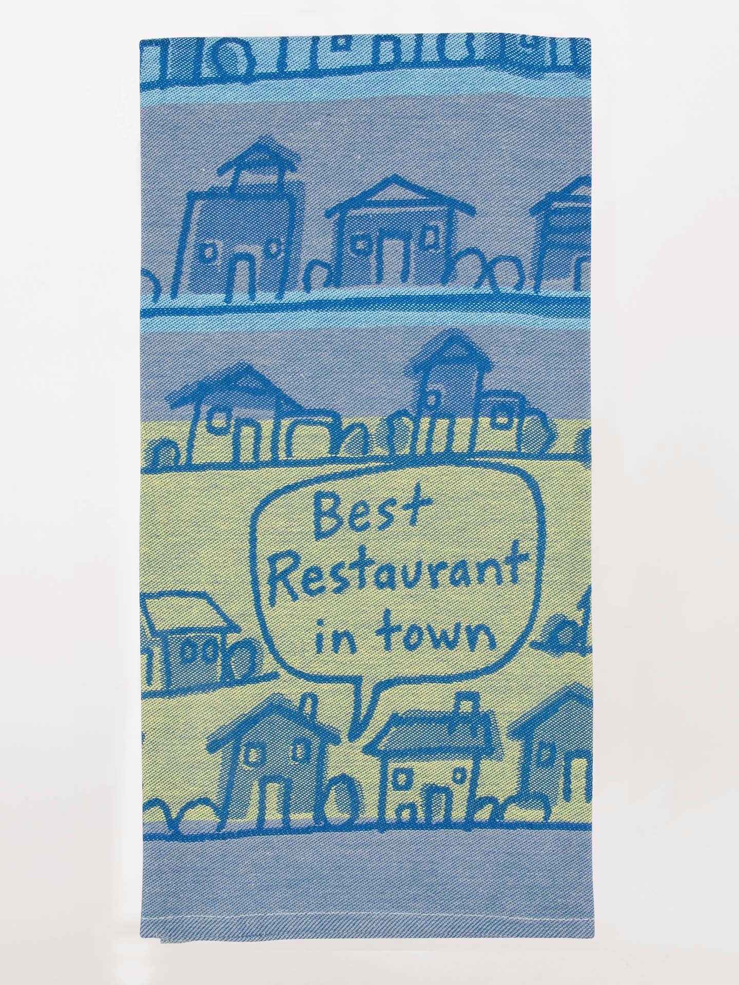 Blue Q Dishtowel - Best Restaurant In Town    