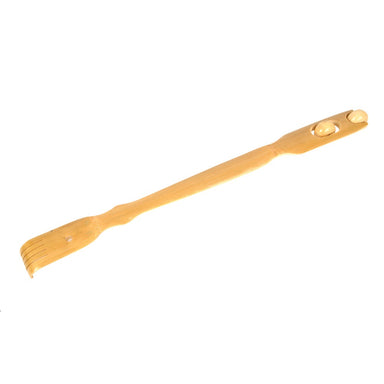 Bamboo Backscratcher With Massaging Rollers - 19 Inch    