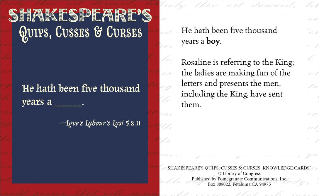 Knowledge Cards - Shakespeare's Quips, Cusses & Curses    