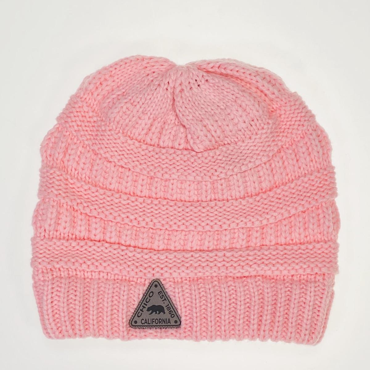 Knit Chico Beanie with Small Patch ROSE QUARTZ   