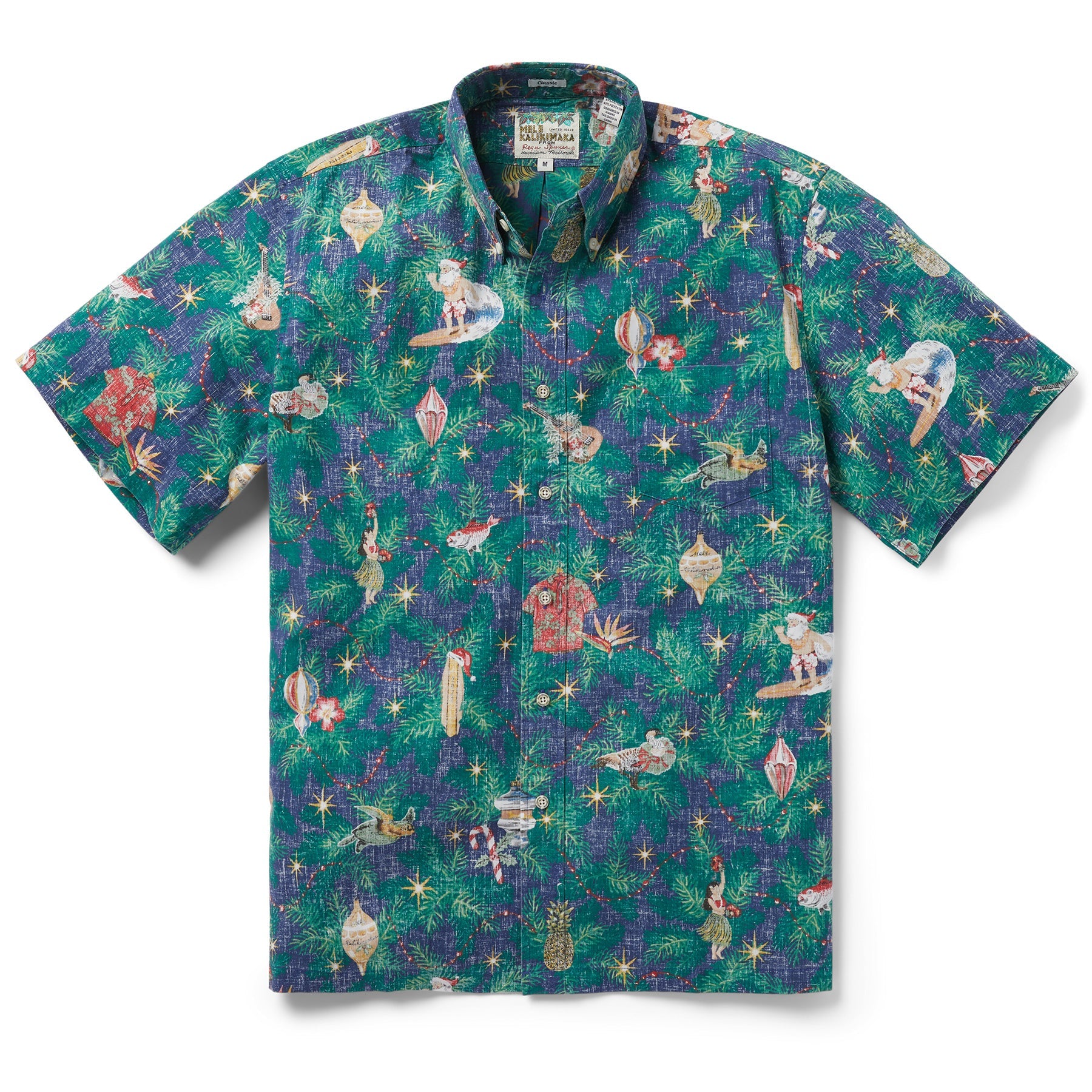 Reyn Spooner Hawaiian Christmas 2022 Camp Shirt Navy / L