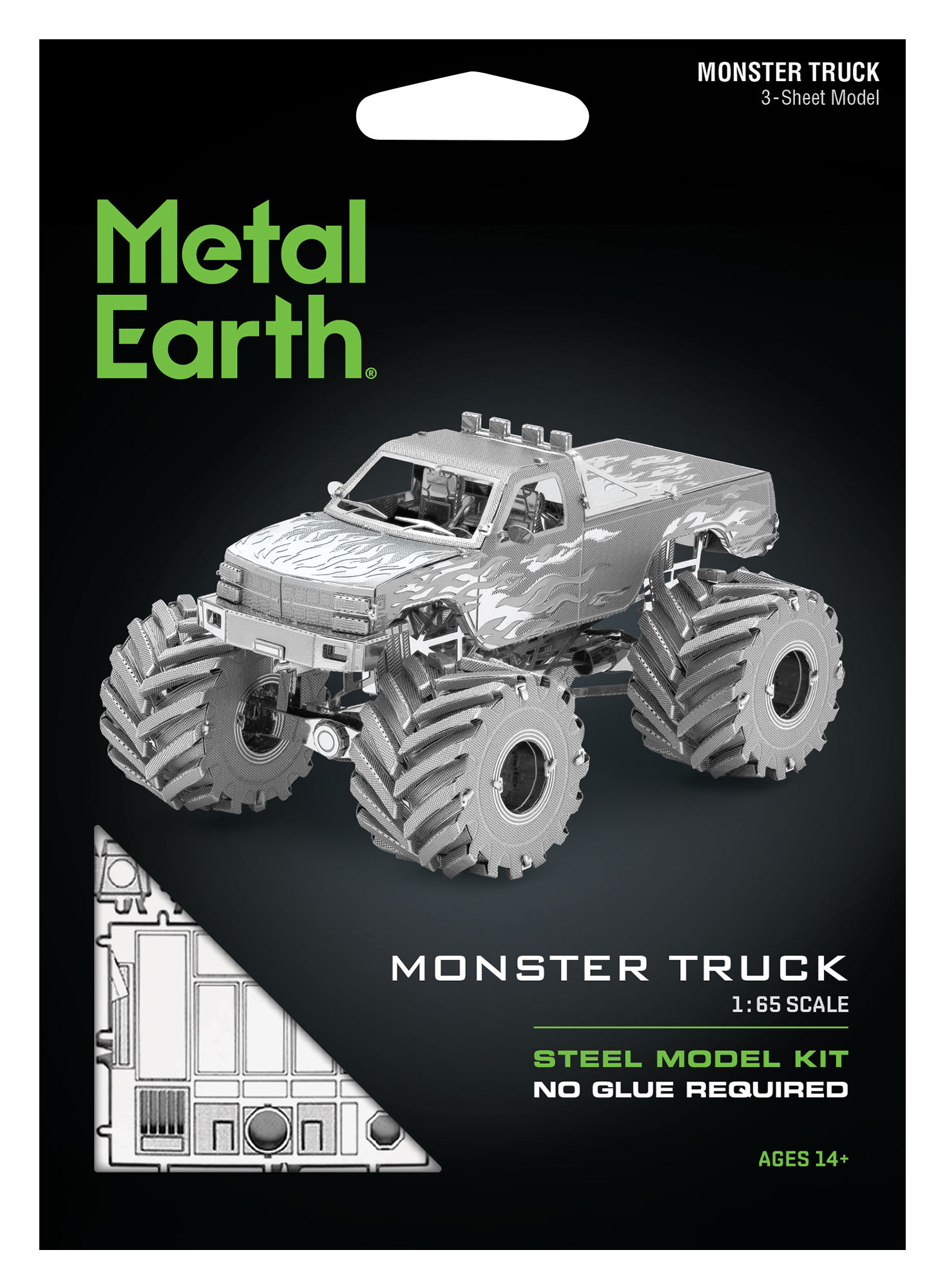 Metal Earth - Monster Truck With Flames    