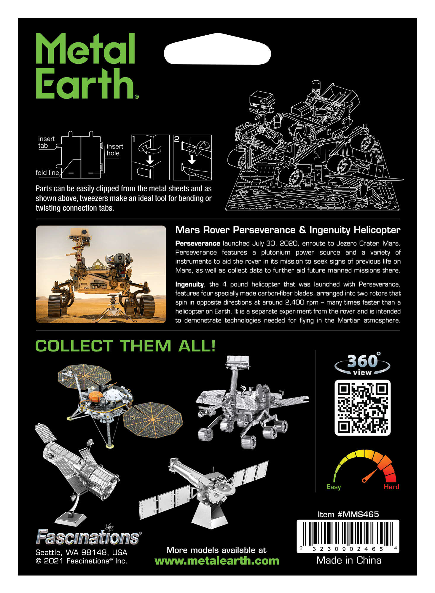 Metal Earth - Mars Rover Perseverance & Ingenuity Helicopter    