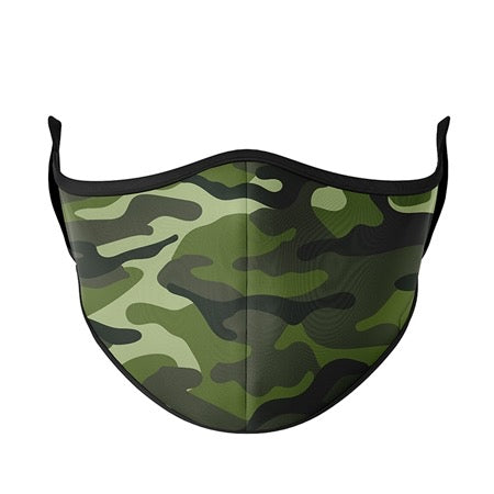 Kids or Adult Mask Ages 8+ - Green Camo    