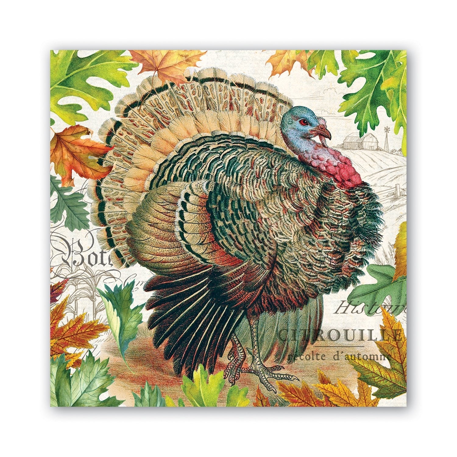 Fall Harvest Turkey - Luncheon Napkins    