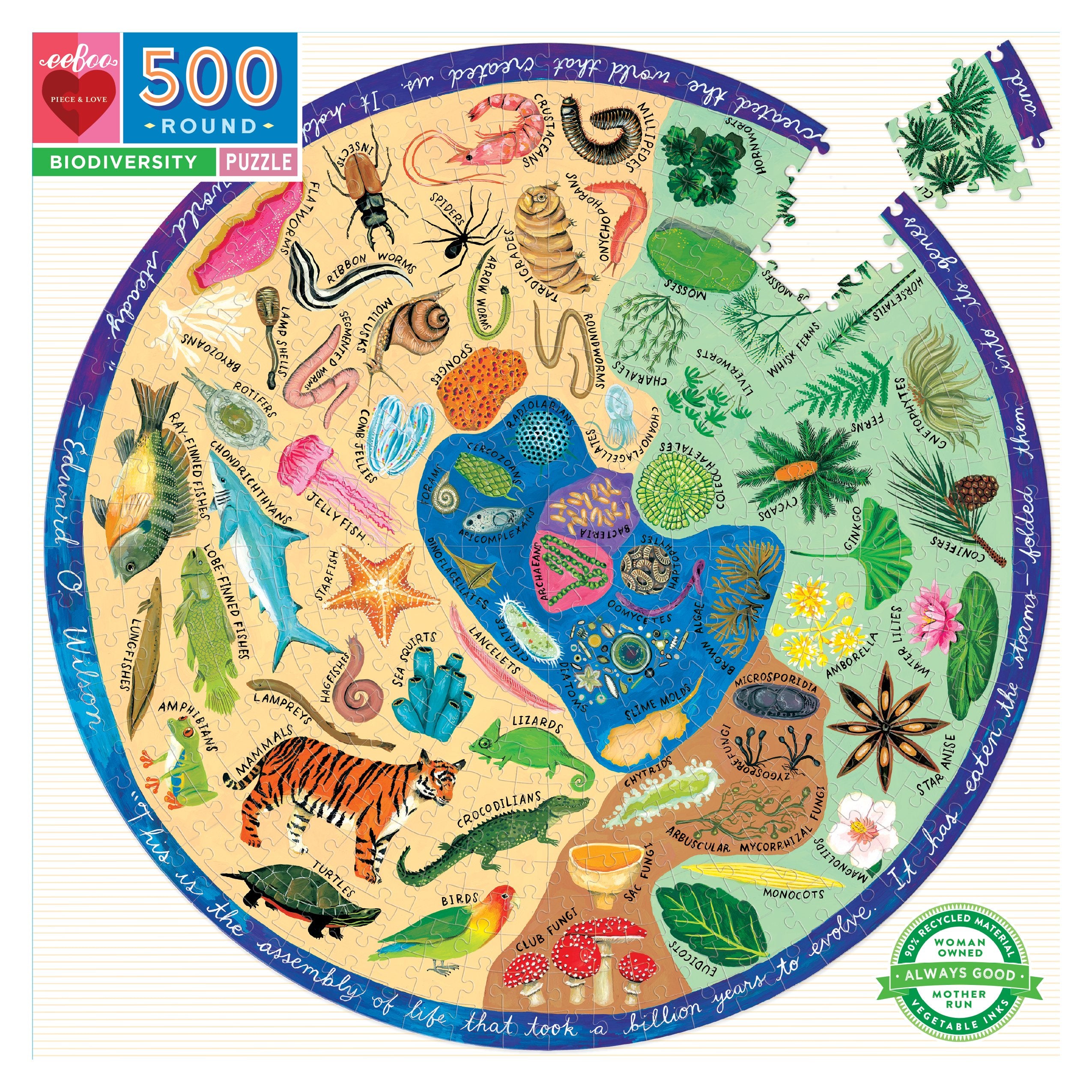 Biodiversity 500 Piece Round Puzzle    