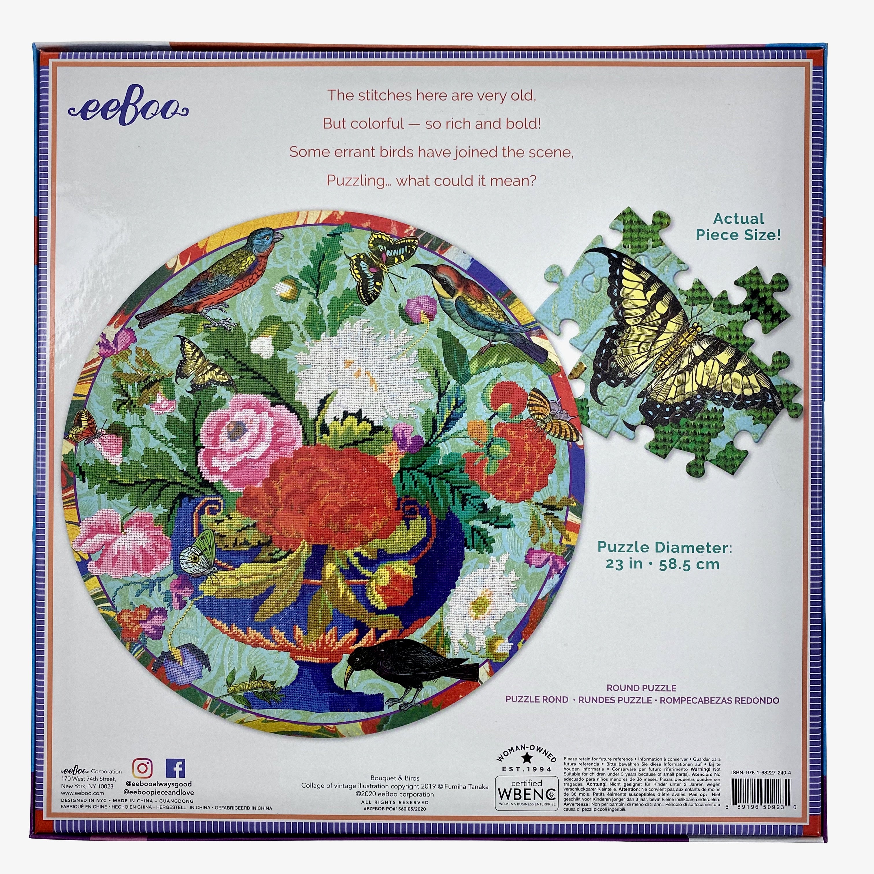 Bouquet & Birds 500 Piece Round Puzzle    