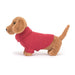 Jellycat Sweater Sausage Dog Pink    