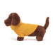 Jellycat Sweater Sausage Dog Yellow    