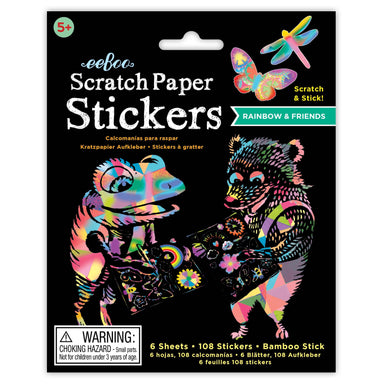 Scratch Paper Stickers - Rainbow & Friends    