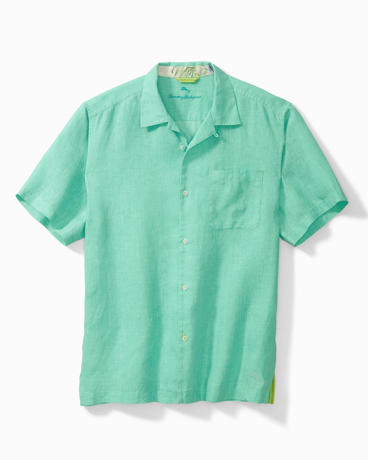 Tommy Bahama Short Sleeve Sea Glass Linen Camp Shirt LAWN CHAIR S  755633389007