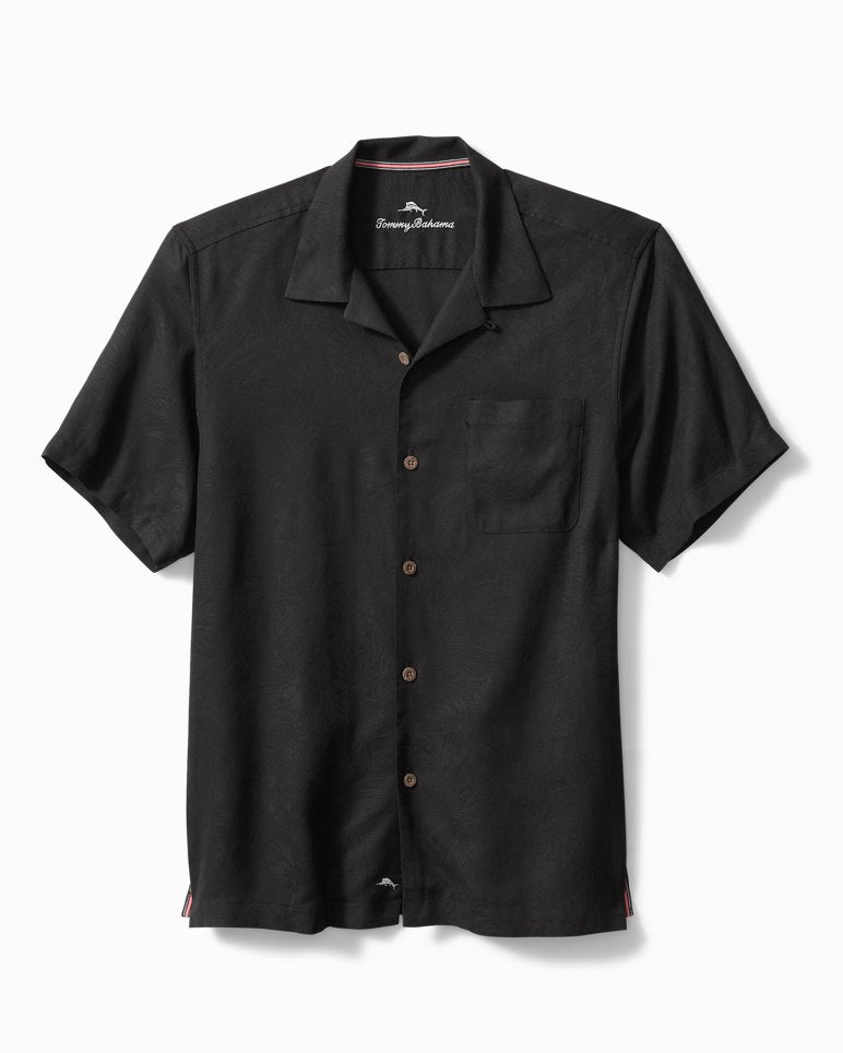 Tommy Bahama Tropic Isles Short Sleeve Camp Shirt Black M  765200131632