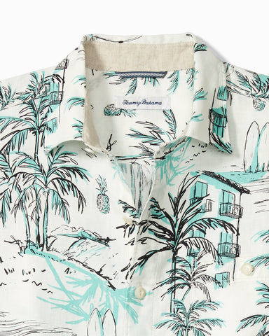 Tommy Bahama Sausalito Scenic Linen Short Sleeve Camp Shirt    