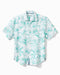 Tommy Bahama Sand Lined Breezy Palm Camp Shirt Palace Blue M  023791044466