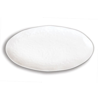 Oval Melamine Platter - White on White    
