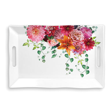 Large Melamine Serving Tray - Sweet Floral Melody    
