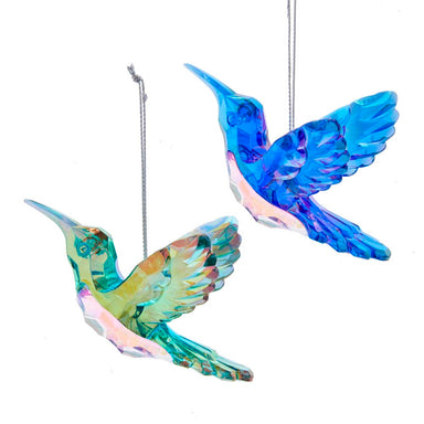 Iridescent Hummingbird Ornament - (Single) Green or Purple