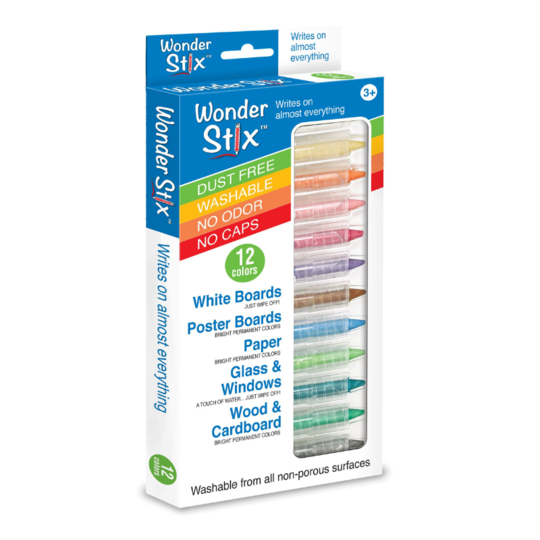 Wonder Stix Dust Free Chalk Crayon - 12 Colors    
