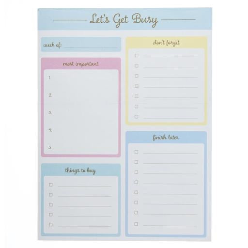 Lets's Get Busy - Large Notepad    