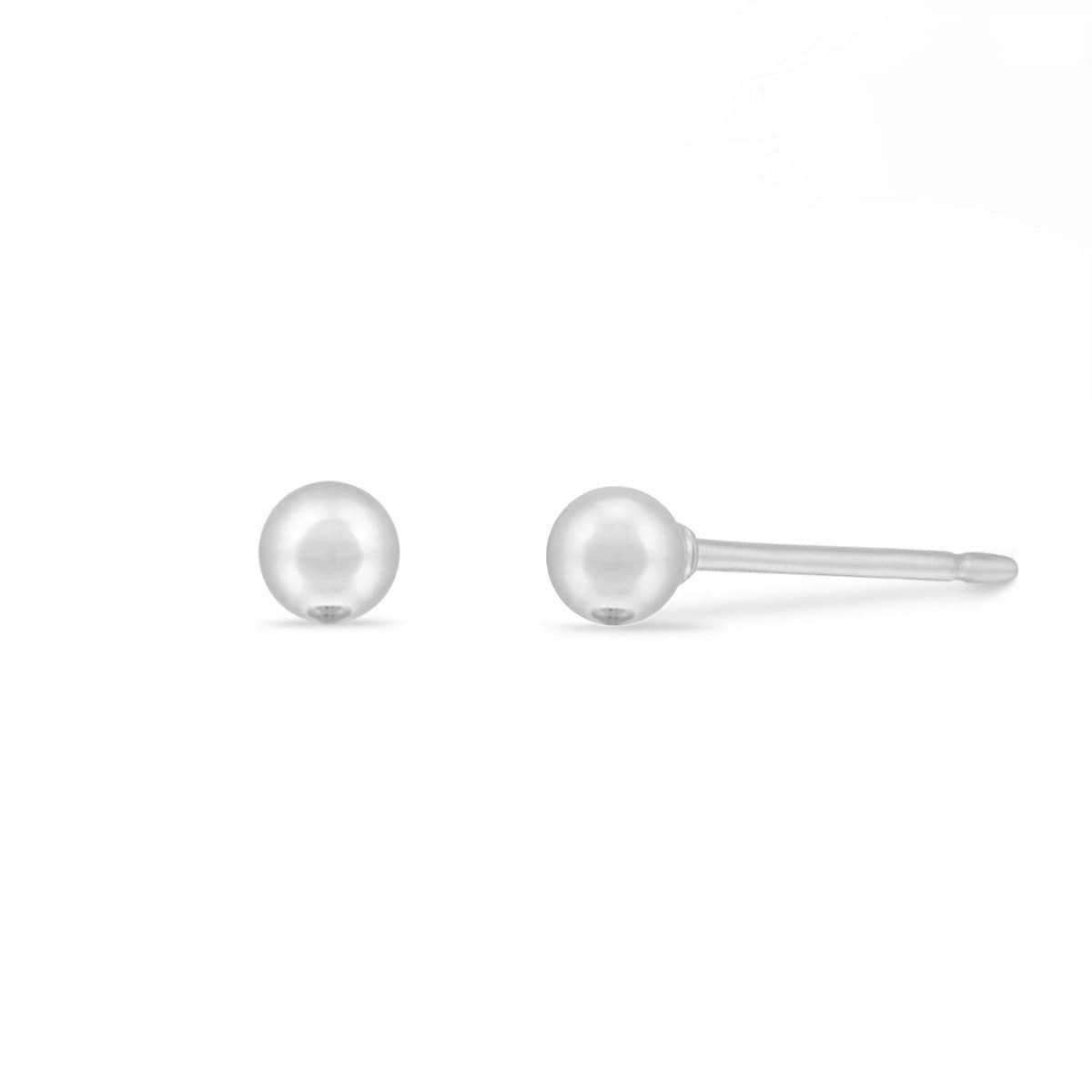 Boma Sterling Silver Post Earrings - 3mm Ball    