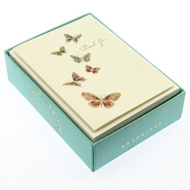 Boxed Thank You Cards - Gold Butterflies    