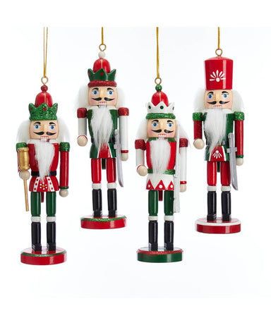 Traditional Red, Green And White Nutcracker Ornament - (Single) Various Styles
