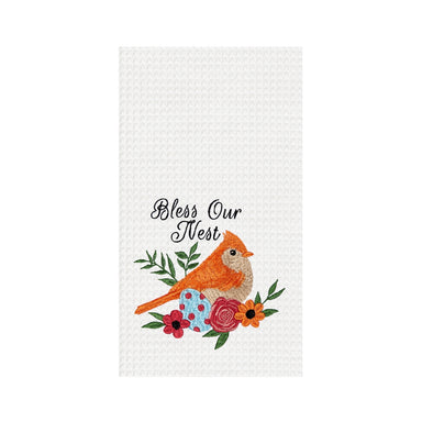 Bless Our Nest Embroidered Waffle Weave Kitchen Towel    